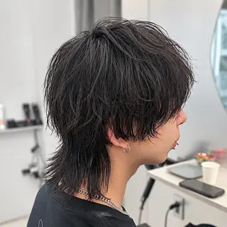 ミディアム メンズ ʜᴀʀᴜᴋᴀ♱メンズ ウルフ/ブリーチのヘアスタイル