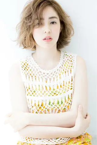 ショート ミディアム カラー パーマ 内藤 達也のヘアスタイル