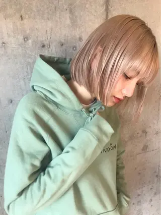 ミディアム 透明感カラー🌿ボブ ✨飛田　ケイのヘアスタイル