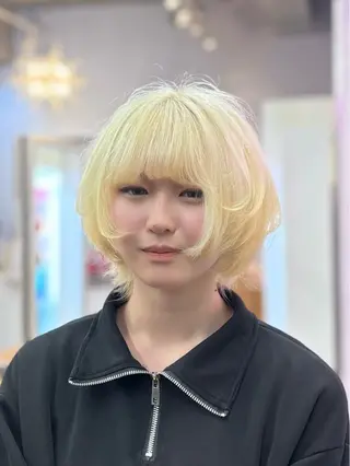 ショート カラー ブリーチ/ブロンド 🕊️/カズヤのヘアスタイル