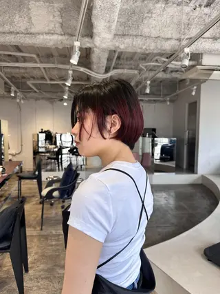 ショート カラー 透明感カラー/顔周り レイヤー/髪質改善のヘアスタイル