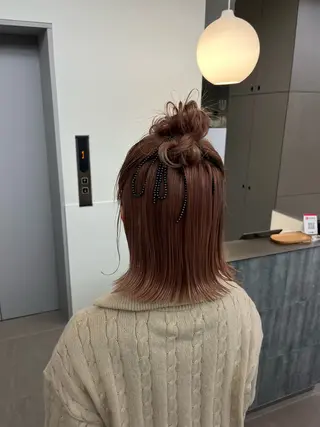 ヘアアレンジ レイヤーカット🐩 透明感カラー モカのヘアスタイル
