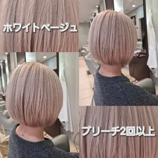 ショート カラー 雅/ダブルカラー/ 白髪ぼかしハイライトのヘアスタイル