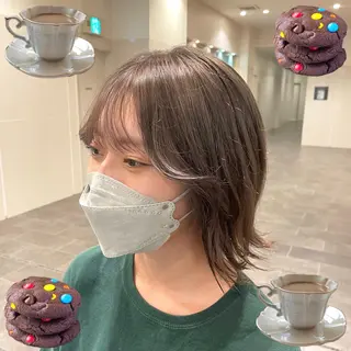 セミロング カラー 梅田美容室/ ウルフカットのヘアスタイル
