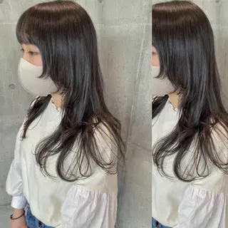 ミディアム カラー ウルフカット ハッシュカット/七海のヘアスタイル