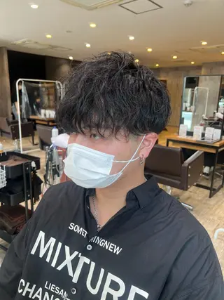ミディアム カラー パーマ ヘアアレンジ メンズ キッズ ネイル マツエク・マツパ アイブロウ EnBlesS西宮 マンツーマン神道有基のヘアスタイル