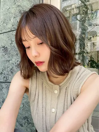 ショート カラー レイヤーカット/ボブ 似合わせ/透明感カラのヘアスタイル