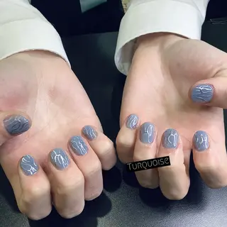 メンズ 個性派ネイルサロン 💅🏼ターコイズのネイルデザイン