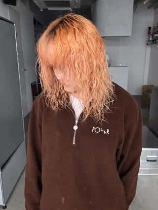 カラー パーマ ミディアム YOKUTO/今日 ⭕️ブリーチパーマのヘアスタイル