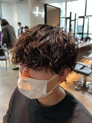ショート パーマ メンズ 波巻きスパイラルパー マ/シャドウパーマ駿のヘアスタイル
