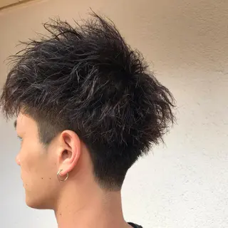 ショート カラー パーマ メンズ ニュアンスパーマ/ レイヤー/茶屋町のヘアスタイル