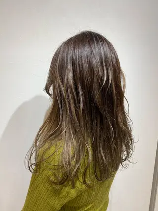 ロング カラー 酸性ストレート/ブリ ーチなしWカラー河本のヘアスタイル