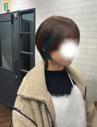 ショート カラー ヘアアレンジ kei/透明感カラー /ベージュ/インナーのヘアスタイル