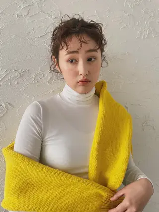 ミディアム ヘアアレンジ 藤原 怜央のヘアスタイル
