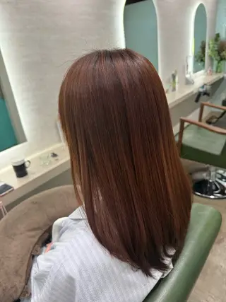 ミディアム カラー 縮毛矯正/ /関内/あべももこのヘアスタイル