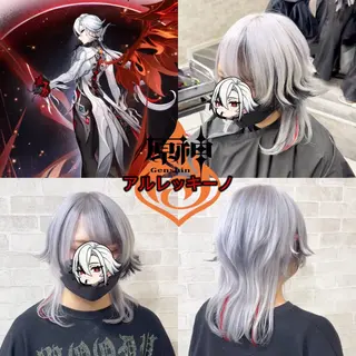 ショート カラー 推しカラー💫 ブリーチ💫若菜覚のヘアスタイル