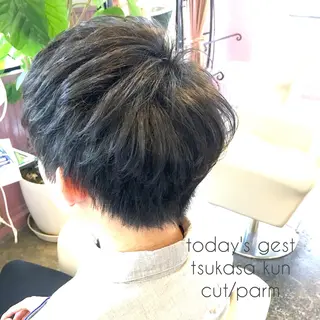 ショート カラー パーマ メンズ 表参道Lise おおいしおりのヘアスタイル