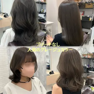 セミロング カラー ヘアアレンジ kei/透明感カラー /ベージュ/髪質改善のヘアスタイル