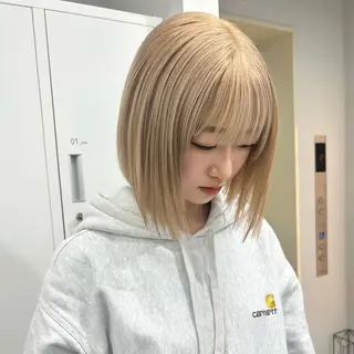 ミディアム カラー ハイトーン ayane💖のヘアスタイル