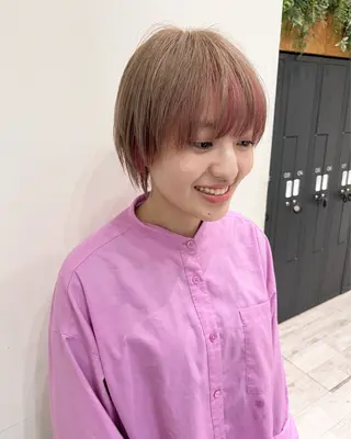 ショート 顔まわり🎀レイヤー 心斎橋【あやか】🎀のヘアスタイル