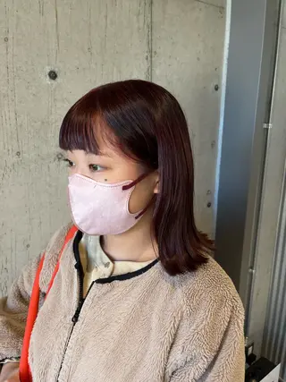 ミディアム カラー ヘアアレンジ ボブ×艶カラー 特化・リクト💥のヘアスタイル