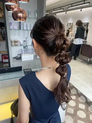 ヘアアレンジ ブリーチなしWカラー ヘアセット菜希のヘアスタイル