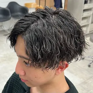 ショート パーマ メンズ メンズパーマ/波巻き 新潟/万代/夏芽🎀のヘアスタイル
