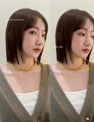 ミディアム おしゃれボブ/暖色 カラー🧶いろはのヘアスタイル