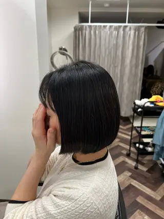 ミディアム 髪質改善/マツパ 垢抜け透明カラー衣笠のヘアスタイル