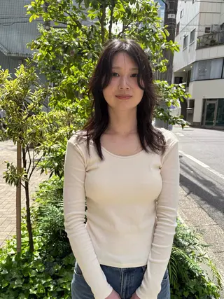 セミロング eri kinjoのヘアスタイル