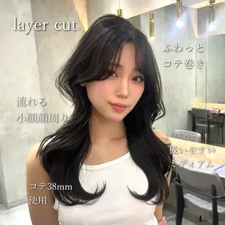 ロング カラー 山崎/ボブ縮毛矯正 レイヤー髪質改善のヘアスタイル