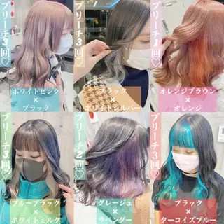 セミロング 🤍ムラ修正ブリーチ 🤍原宿/YUUのヘアスタイル