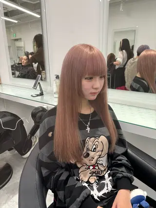 ロング カラー ウルフカットマスター みつきのヘアスタイル