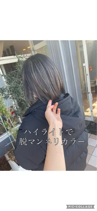 ミディアム カラー 佐々木 麻純のヘアスタイル