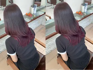 ロング カラー 竹内帆希/縮毛矯正 /デザインカラーのヘアスタイル