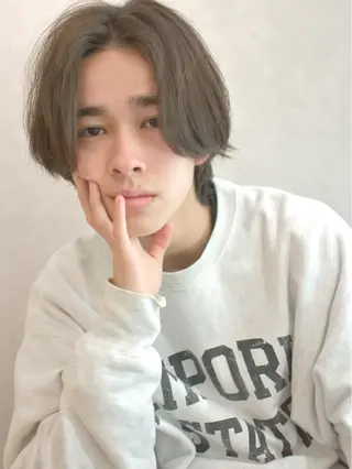 ミディアム カラー メンズ シャドウパーマ No.1うえちりくのヘアスタイル