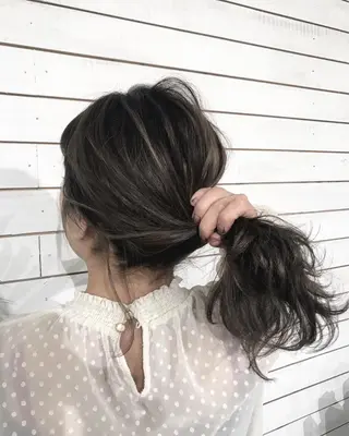 セミロング カラー 縮毛矯正 髪質改善寺坂雄飛💐のヘアスタイル