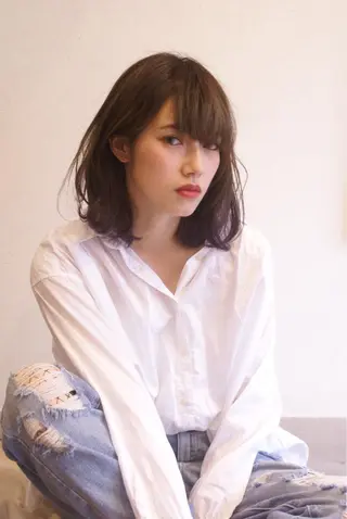 ミディアム カラー みうら ミウラのヘアスタイル