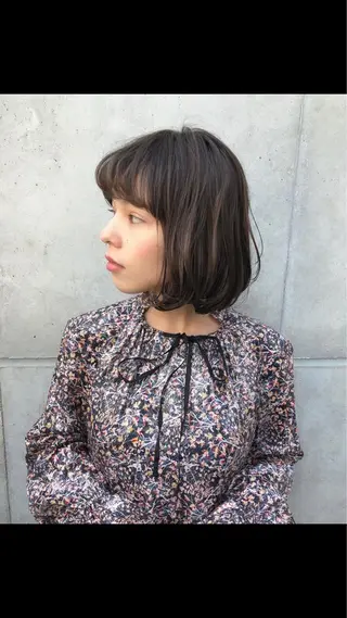 ミディアム ✨色持ちの良い艶 カラー✨蟹江真世のヘアスタイル