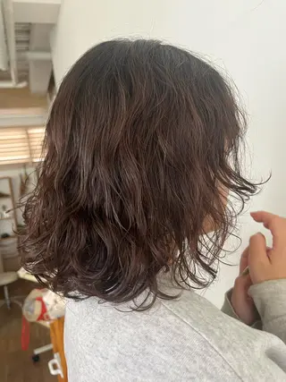 ミディアム パーマ 暖色カラー/ダブル カラー/名古屋/辻のヘアスタイル