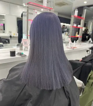 セミロング カラー ヘアアレンジ 🫧モテる💗ダメー ジレスハイトーン🫧のヘアスタイル