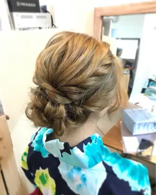 セミロング ヘアアレンジ 早朝✨ヘアセット 着付け/清水玲歌のヘアスタイル