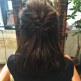 ミディアム セミロング カラー ヘアアレンジ 谷﨑 仁美のマツエク・マツパデザイン