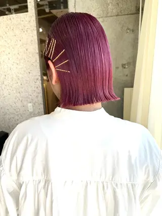 ミディアム カラー ヘアアレンジ lani ブリーチ /ダブルカラーのヘアスタイル