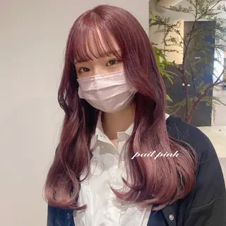 ロング カラー ヘアアレンジ 新宿⌇韓国風ヘア ⌇透明感カラーのヘアスタイル