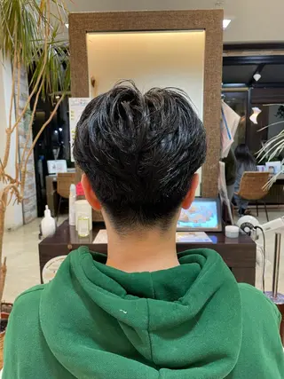 ミディアム パーマ メンズ メンズパーマ 赤司 泰樹のヘアスタイル