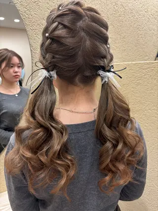 ロング ヘアアレンジ え りのヘアスタイル