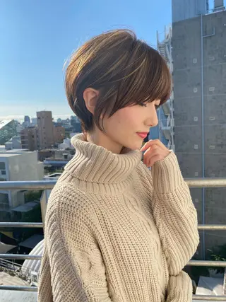 ショート カラー 縮毛矯正×艶髪カラー 髪質改善/三ツ木のヘアスタイル