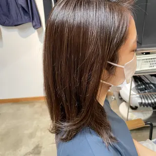セミロング カラー パーマ ヘアアレンジ 暖色ボブ 🍊rikakoのヘアスタイル