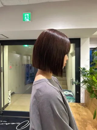 ミディアム 切りっぱなし/髪質 改善矯正/さやか🫧のヘアスタイル